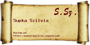 Supka Szilvia névjegykártya