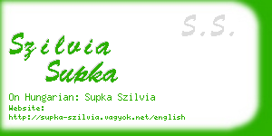 szilvia supka business card